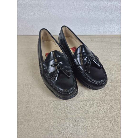 Cole Haan Tassel Loafers Men's Black Leather Slip On Shoes Size 8e - Picture 1 of 7